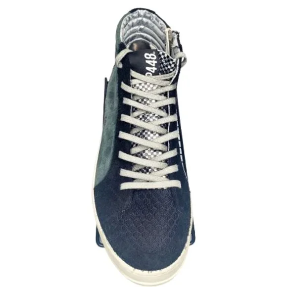 P448 Skate Suede & Leather High Top Green & Black Sneaker. Size 10.5/44 - Picture 2 of 11